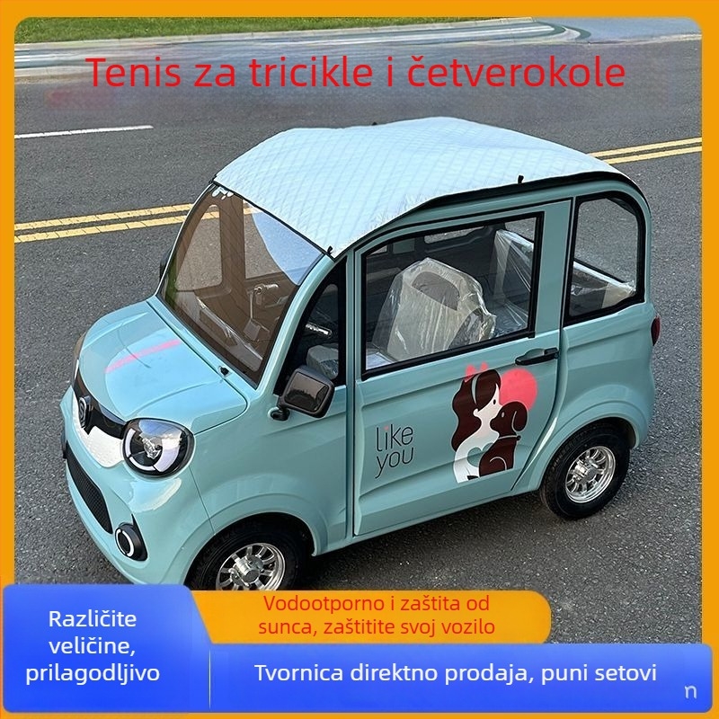 Strešni toplinski štit za električna vozila s tri ili četiri kotača, PVC materijal, teleskopsku ugradnju, za opće modele krova
