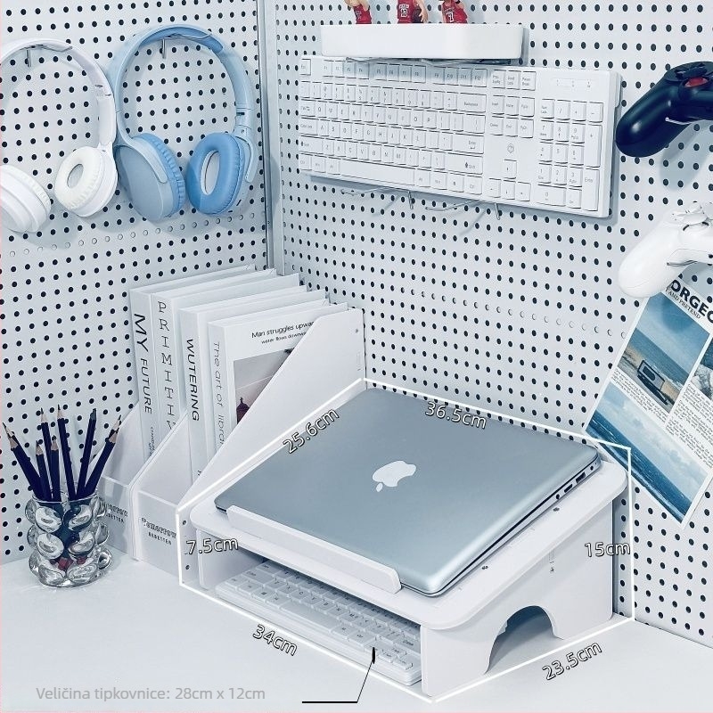 Držač za laptop, podignut, plastičan, rotirajuća baza, stolni organizator