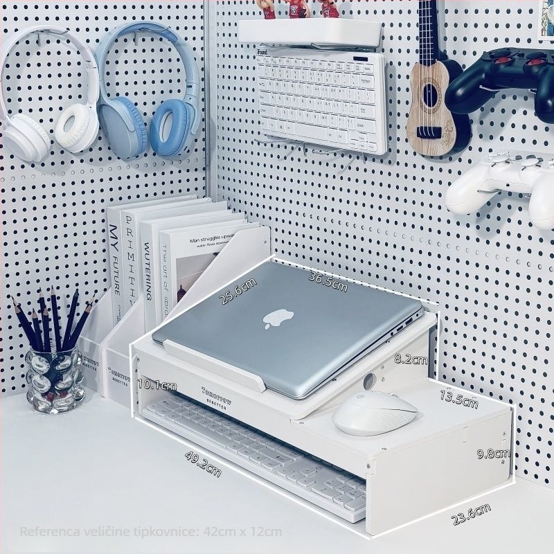 Držač za laptop, podignut, plastičan, rotirajuća baza, stolni organizator