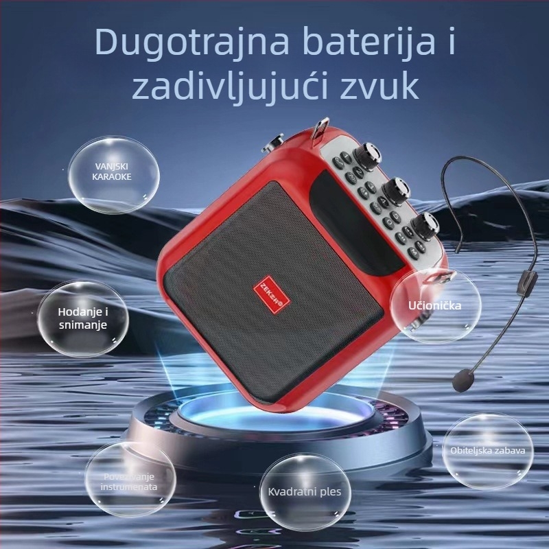 Zhike K92 prijenosni Bluetooth karaoke zvučnik, 15 W, Bluetooth 5.0, ugrađena baterija 4000–6000 mAh, frekvencijski raspon 100 Hz–20 kHz, SNR ≥70 dB