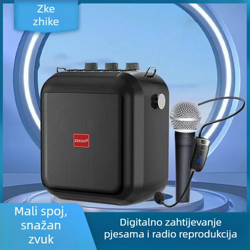 Zhike K92 prijenosni Bluetooth karaoke zvučnik, 15 W, Bluetooth 5.0, ugrađena baterija 4000–6000 mAh, frekvencijski raspon 100 Hz–20 kHz, SNR ≥70 dB