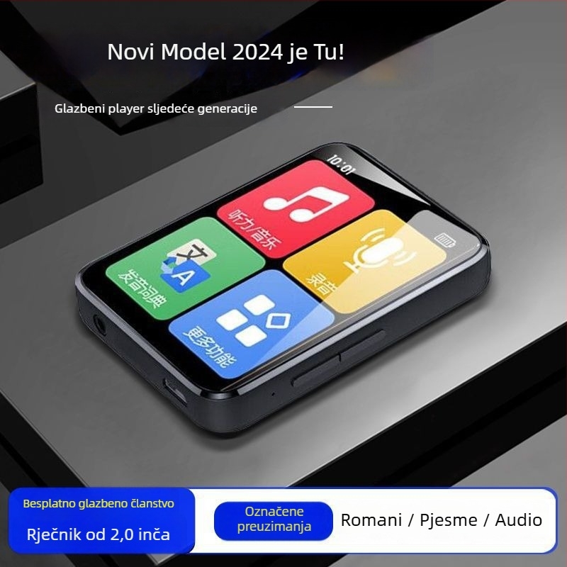 MP4/MP3 glazbeni player s dodirnim zaslonom i Bluetoothom – iznimno tanak, za čitanje romana