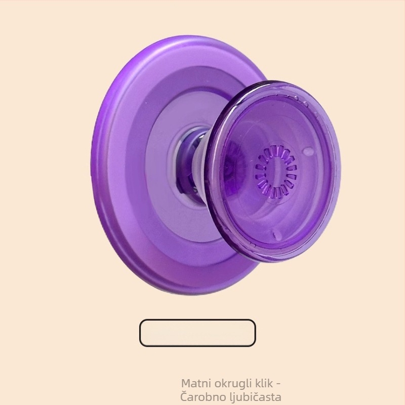Snap-on MagSafe magnetski držač za telefon, okrugli matirani disk, prozirni PC, odvojiv, univerzalan