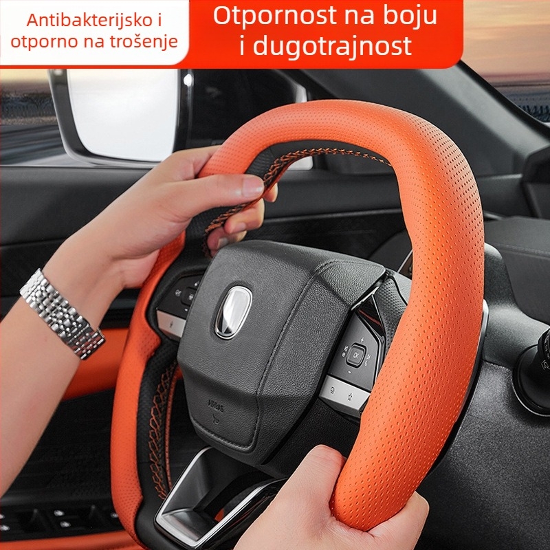 Korica volana za Changan Uni V – Nappa koža, ručno šivanje, za sve sezone, kompatibilno s Eado, CS55Plus, Uni K