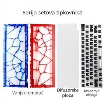 Jiadalong prozirno kućište tipkovnice, komplet s ekološkim PCB unutarnjim slojem za mehaničke tipkovnice