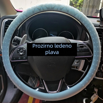 Silikonska navlaka za volan s geometrijskim uzorkom, protivklizna, univerzalna za D-oblik volan, elastična granulirana tekstura, pojačana UV zaštita