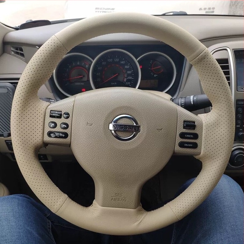 Ručno šivana kožna navlaka za volan za Nissan Sylphy Classic (Liwei, Yida, Tiida), potpuna zaštita