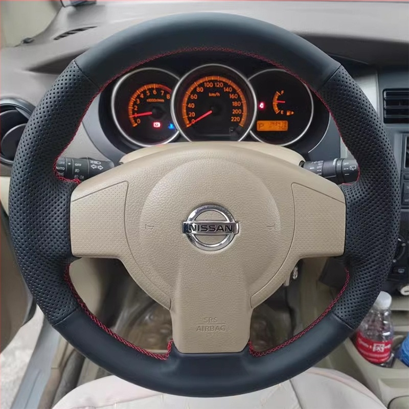 Ručno šivana kožna navlaka za volan za Nissan Sylphy Classic (Liwei, Yida, Tiida), potpuna zaštita