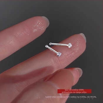 Geometrijski 999 srebra naušnice s elektroplatom – unisex