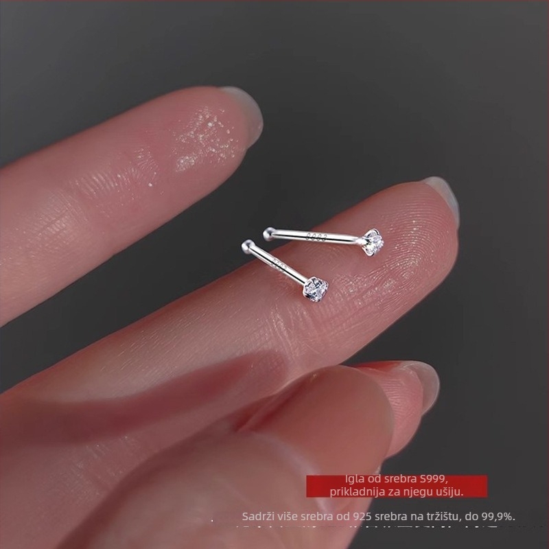 Geometrijski 999 srebra naušnice s elektroplatom – unisex