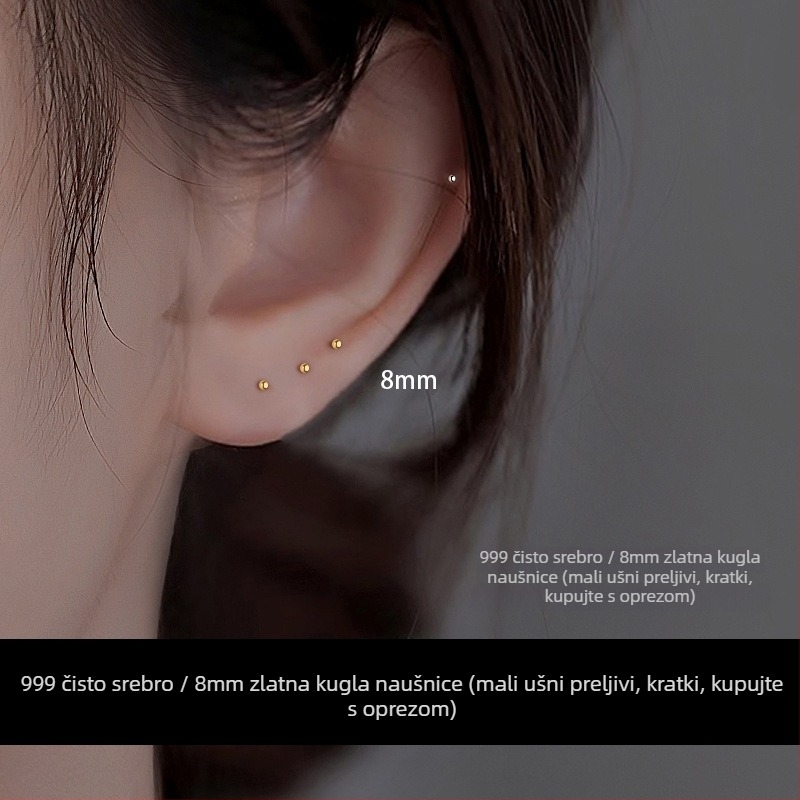 Geometrijski 999 srebra naušnice s elektroplatom – unisex