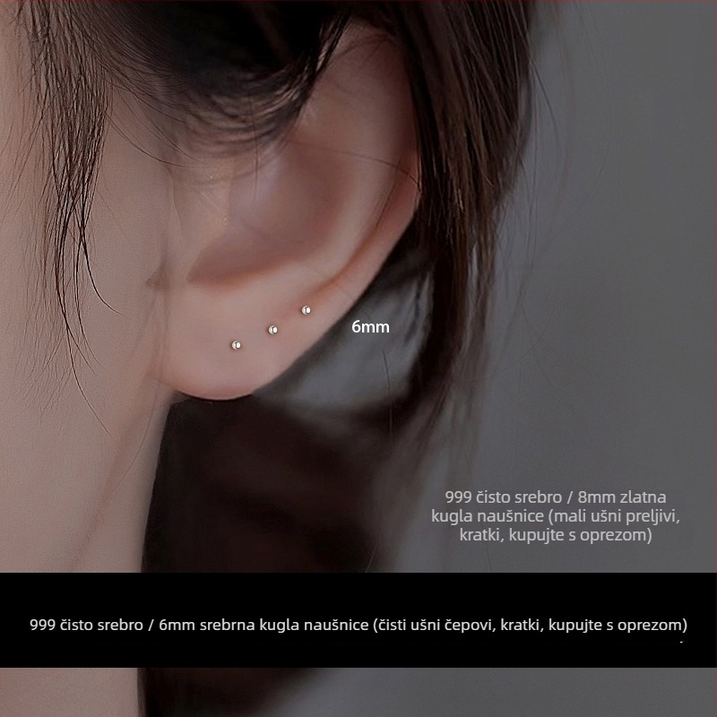 Geometrijski 999 srebra naušnice s elektroplatom – unisex