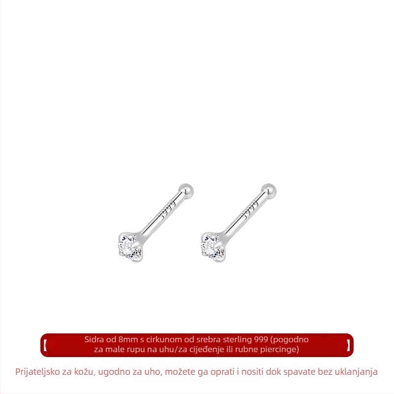 Geometrijski 999 srebra naušnice s elektroplatom – unisex
