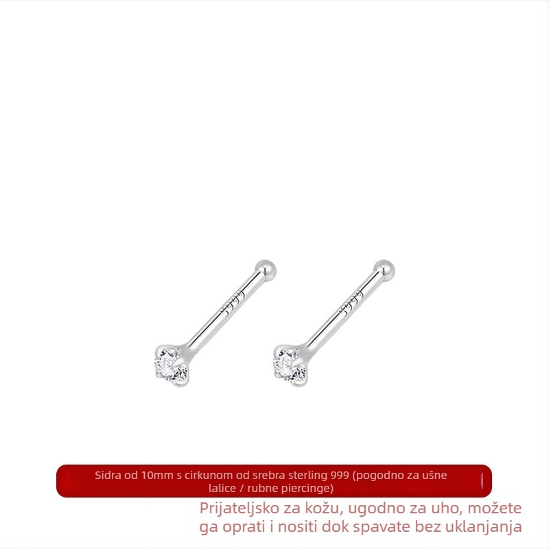 Geometrijski 999 srebra naušnice s elektroplatom – unisex