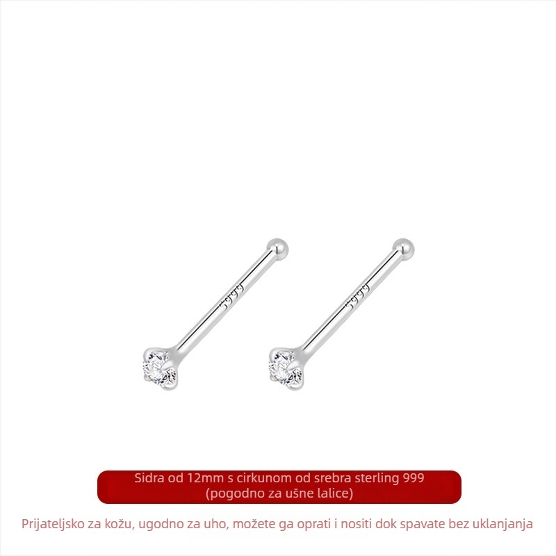 Geometrijski 999 srebra naušnice s elektroplatom – unisex