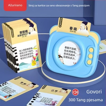 Učna mašina za djecu s čitanjem kartica, prepoznavanjem govora i emocionalnom interakcijom — punjiva litijska baterija, za djecu 4–6 godina