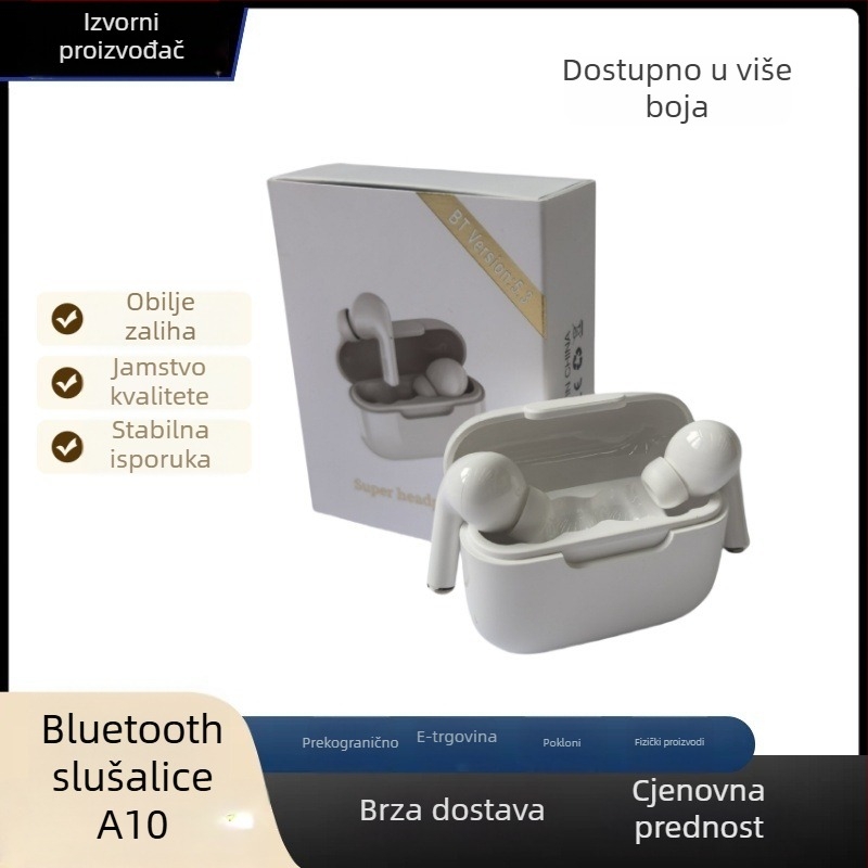 A10Pro bežične Bluetooth slušalice in-ear – stereo, redukcija šuma, Bluetooth 5.0, trajanje baterije 4–8 sati