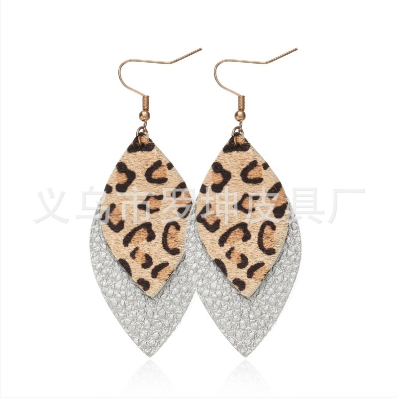 Naušnice - Cortex koža, kap oblik, proljeće 2023, lagani luksuzni stil (Porijeklo: Jinhua)