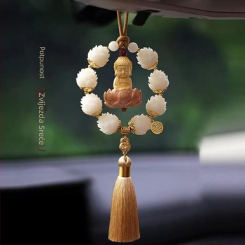 Automobilski ukrasni privjesak Bodhi lotos, kineski tradicijski stil; materijal: smola; brend Copper hair; unutarnja dekoracija