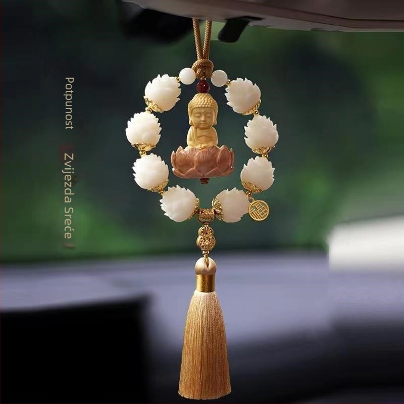 Automobilski ukrasni privjesak Bodhi lotos, kineski tradicijski stil; materijal: smola; brend Copper hair; unutarnja dekoracija
