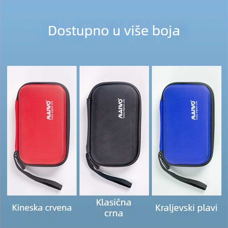 MAIWO KT02 PU futrola za tvrdi disk – prijenosna zaštitna torba, OEM obrada, uključuje 1 pakiranje za pohranu mobilnog tvrdog diska