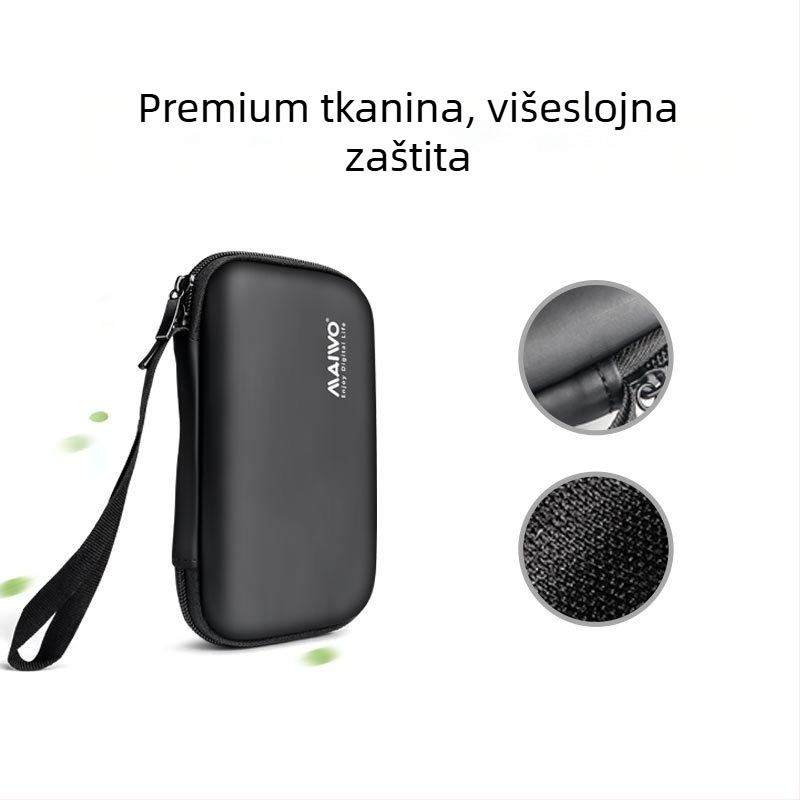 MAIWO KT02 PU futrola za tvrdi disk – prijenosna zaštitna torba, OEM obrada, uključuje 1 pakiranje za pohranu mobilnog tvrdog diska