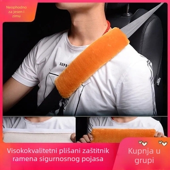 Zaštitne jastučiće za sigurnosni pojas automobila – par, mekani pliš, zaštita od gušenja i trošenja, zimska uporaba