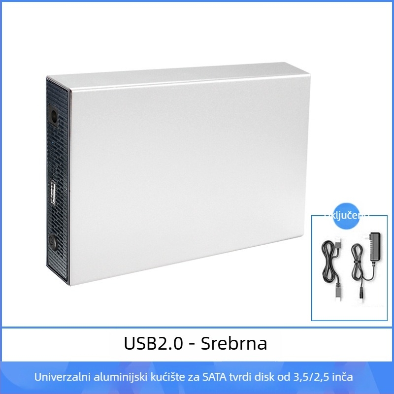 Kućište za SATA tvrdi disk, aluminijska legura, stolni vanjski USB 3.0/Type-C, do 18 TB, model ZZUC-111