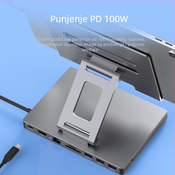 Lan Shuo USB-C docking stanica od aluminijskog legura, HDMI 2.0 i Gigabit Ethernet, 5Gbps