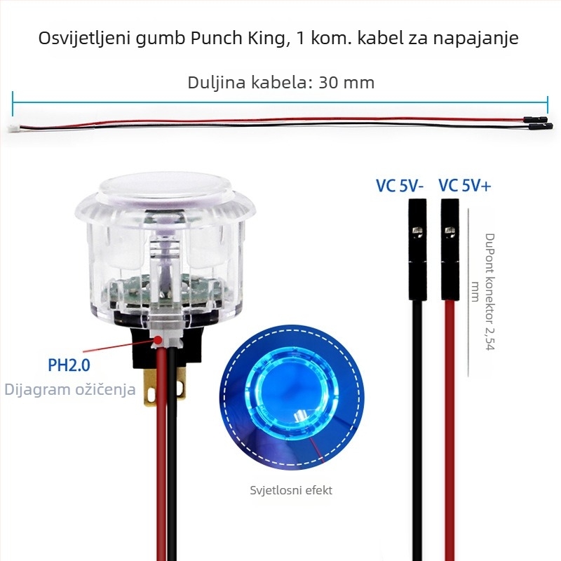 QANBA osvijetljeni arcade gumbi 24/30 mm za joystick