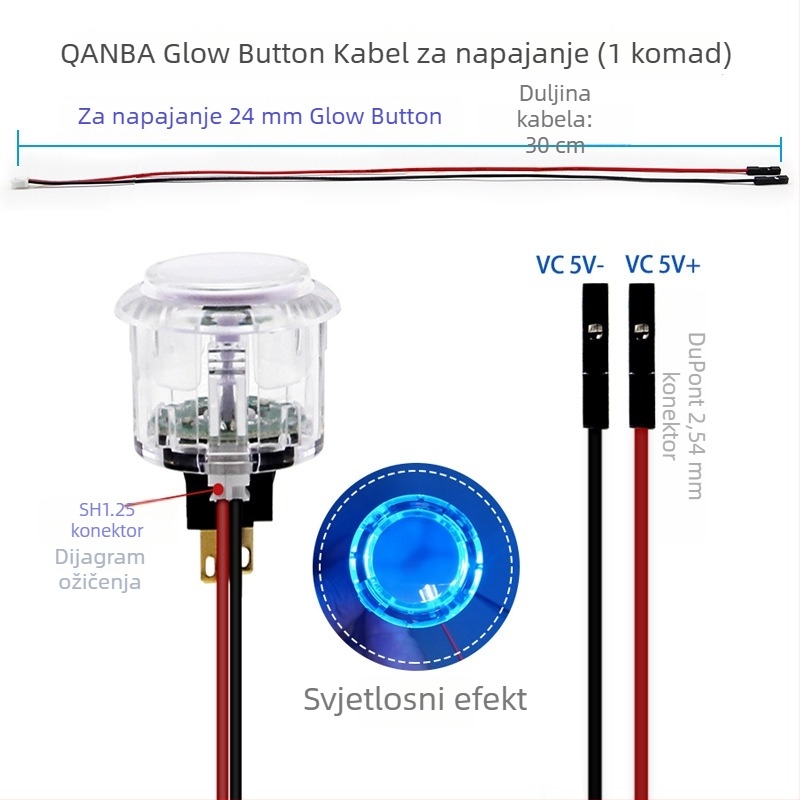 QANBA osvijetljeni arcade gumbi 24/30 mm za joystick