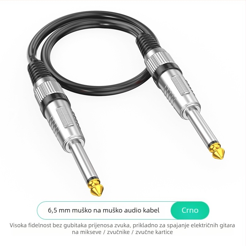 WJ audio kabel, muški–muški konektor, nikliran, bakreni vodič s tinovim premazom, zlitinski vodič, UL certificiran