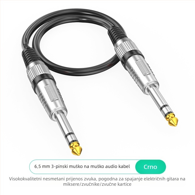 WJ audio kabel, muški–muški konektor, nikliran, bakreni vodič s tinovim premazom, zlitinski vodič, UL certificiran