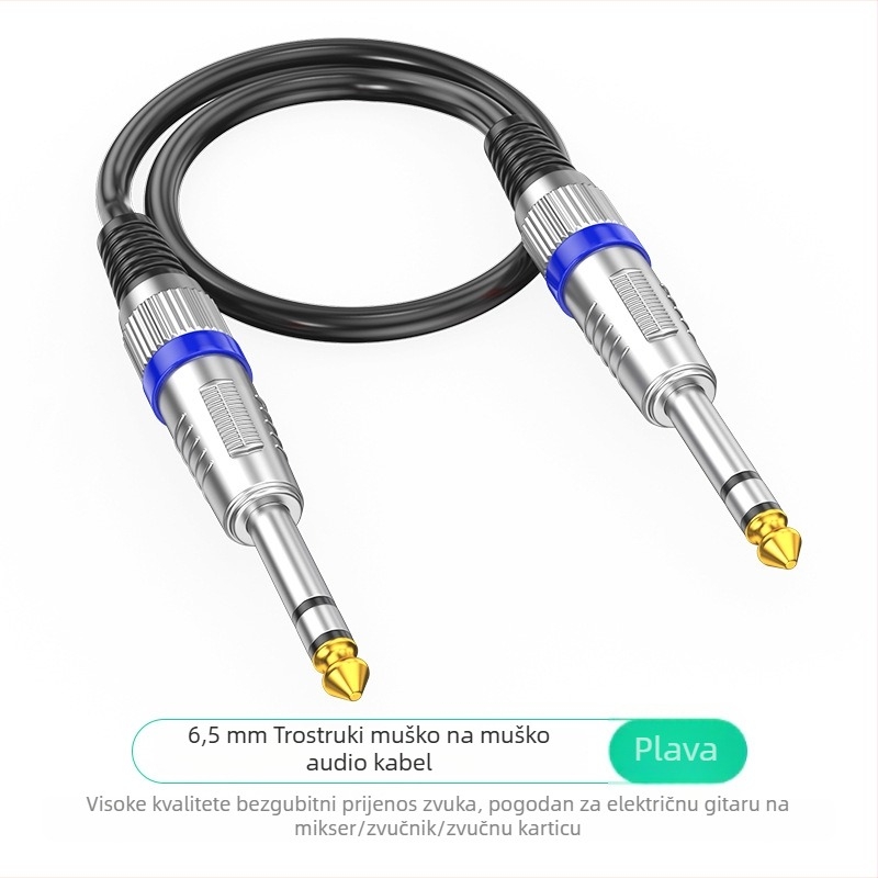 WJ audio kabel, muški–muški konektor, nikliran, bakreni vodič s tinovim premazom, zlitinski vodič, UL certificiran