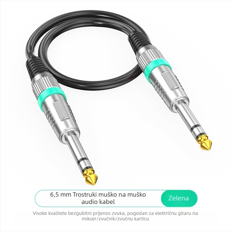 WJ audio kabel, muški–muški konektor, nikliran, bakreni vodič s tinovim premazom, zlitinski vodič, UL certificiran