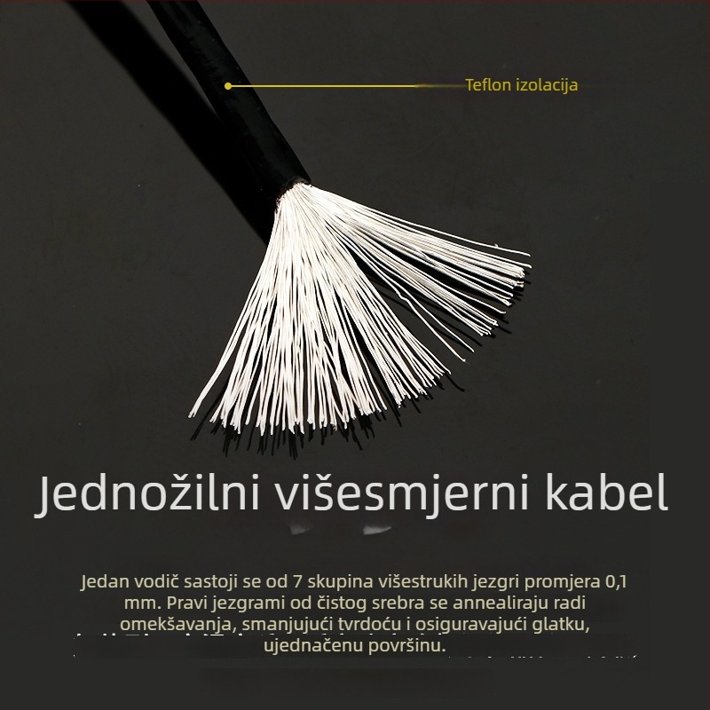 DIY5 Sterling srebrni audio signalni kabel za pojačalo – 20g, jezgrom i žicama od srebra