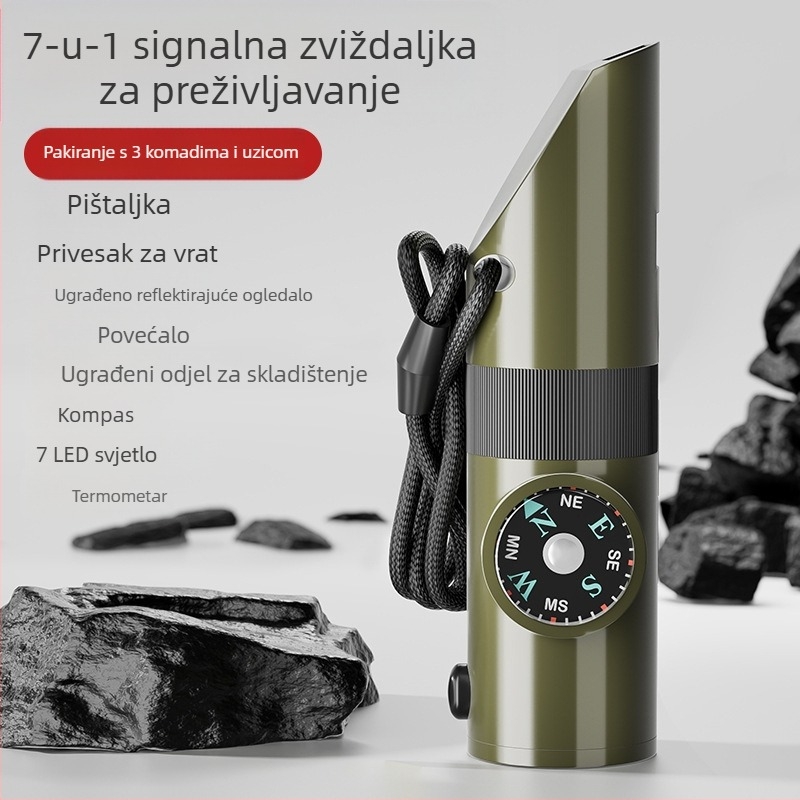 Friendly Zviždaljka za preživljavanje — Sedam u Jednom, Višenamjenska zviždaljka s Visokofrekvencijskim Impulzima i Kompasom