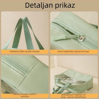 Prozirna višenamjenska torbica za šminku s logom, velika kapaciteta, ultralagana, PVC materijal, zatvarač