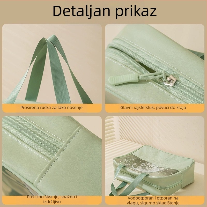 Prozirna višenamjenska torbica za šminku s logom, velika kapaciteta, ultralagana, PVC materijal, zatvarač