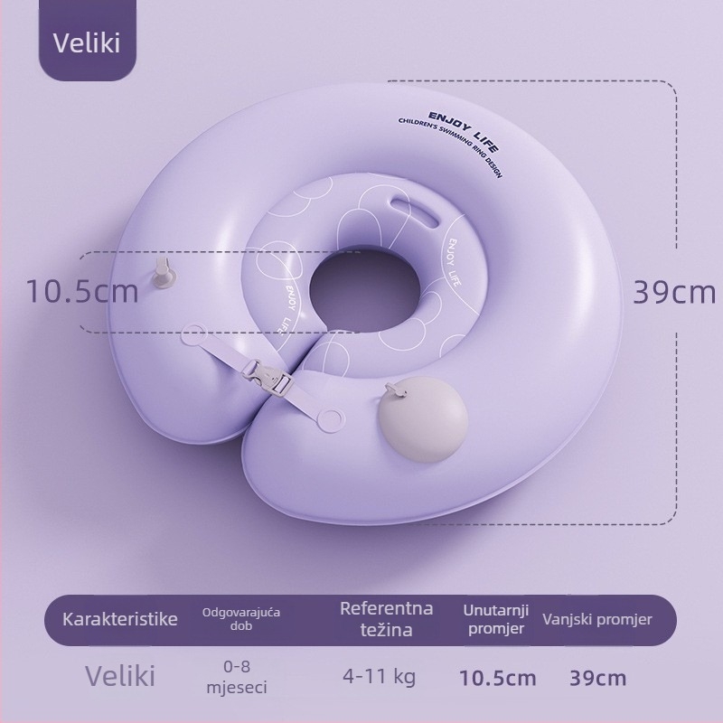Dječji plivački krug s karikaturalnim dizajnom, PVC materijal, ručno napuhavanje, pogodan za bazen i vodeni park