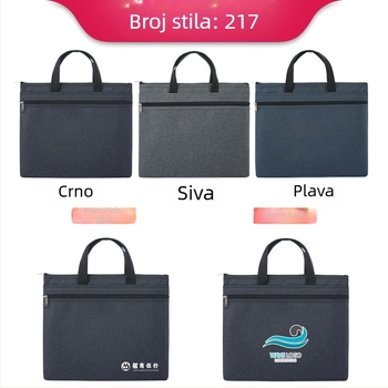 Torba za dokumente od Oxford platna s dvostrukim zatvaračem, velika kapaciteta, težina 0,32 kg