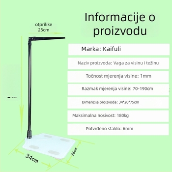 Elektronička vaga za mjerenje težine s detekcijom tjelesne masti i vlage, izračun kalorija, Bluetooth