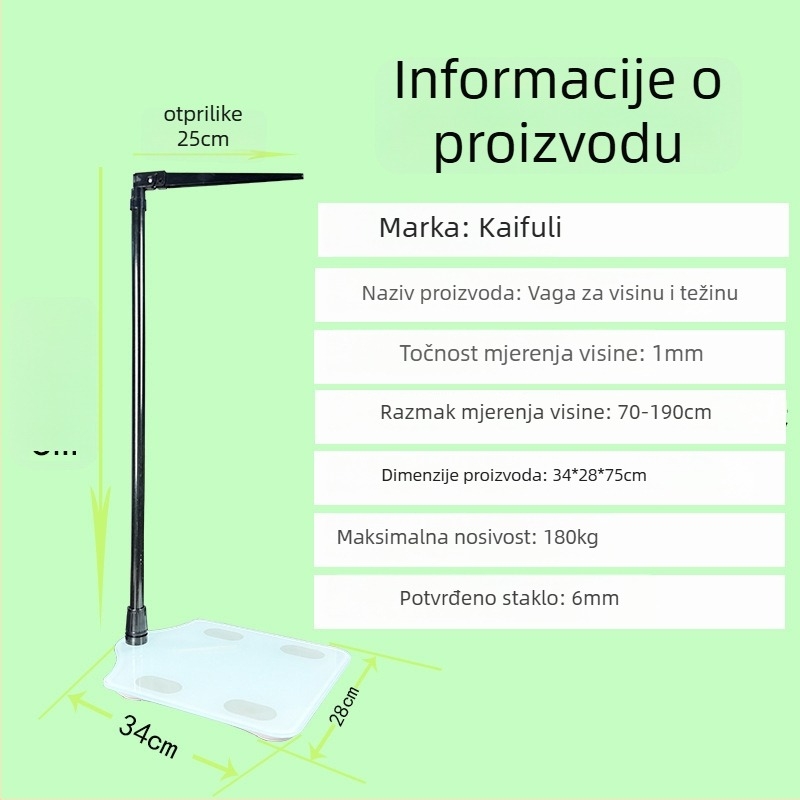 Elektronička vaga za mjerenje težine s detekcijom tjelesne masti i vlage, izračun kalorija, Bluetooth