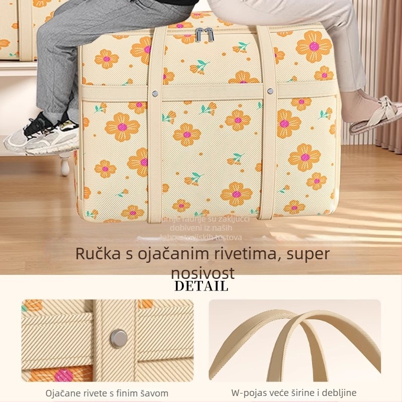 Kockasta torba za odlaganje odjeće i deka – netkani materijal, otporna na vlagu, veliki kapacitet, višestruka namjena, pogodna za preseljenje i kućno uređenje