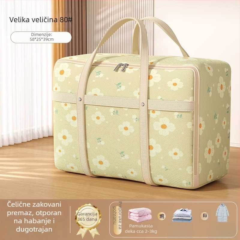 Kockasta torba za odlaganje odjeće i deka – netkani materijal, otporna na vlagu, veliki kapacitet, višestruka namjena, pogodna za preseljenje i kućno uređenje