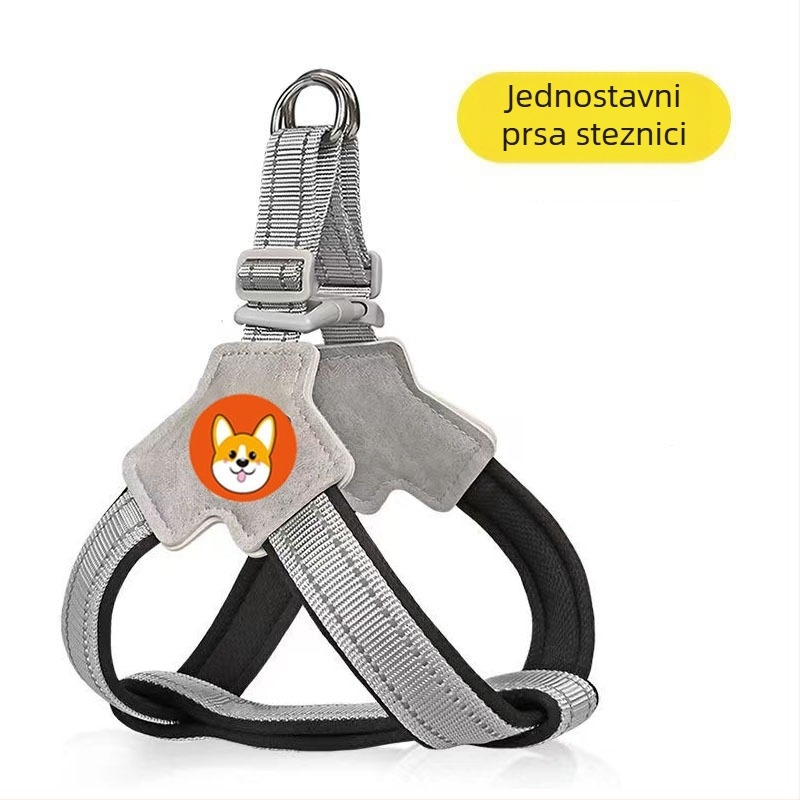 Postroj s prslukom i vodilicom za šetnju, za male i srednje pse poput corgi, bichon i teddy