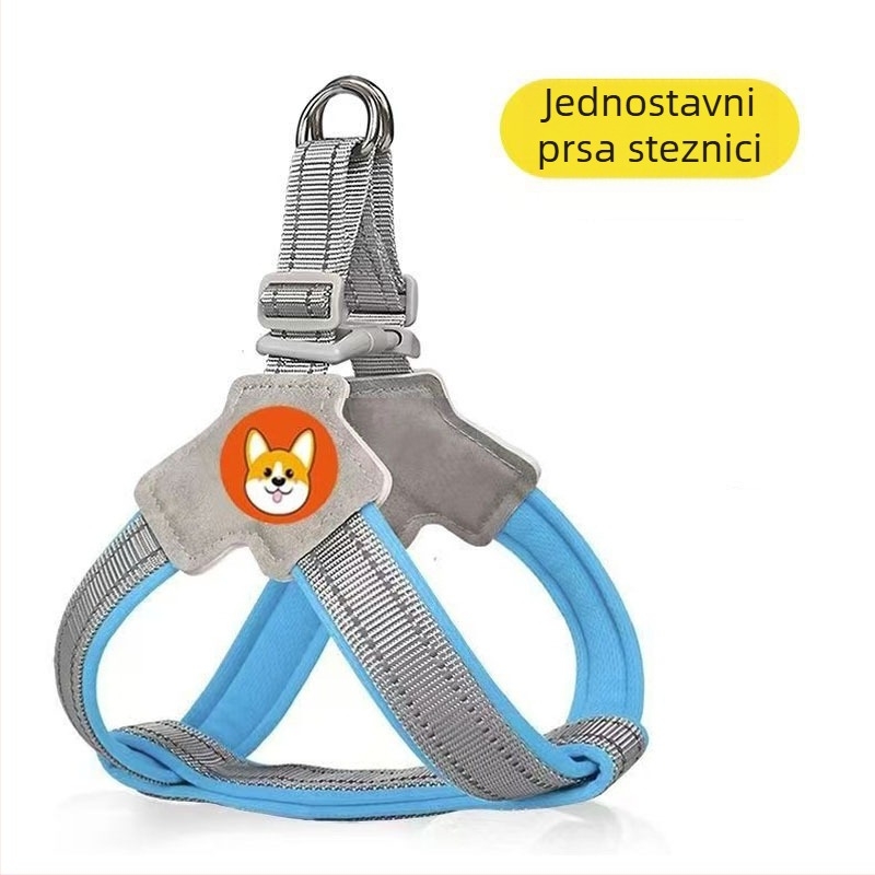 Postroj s prslukom i vodilicom za šetnju, za male i srednje pse poput corgi, bichon i teddy