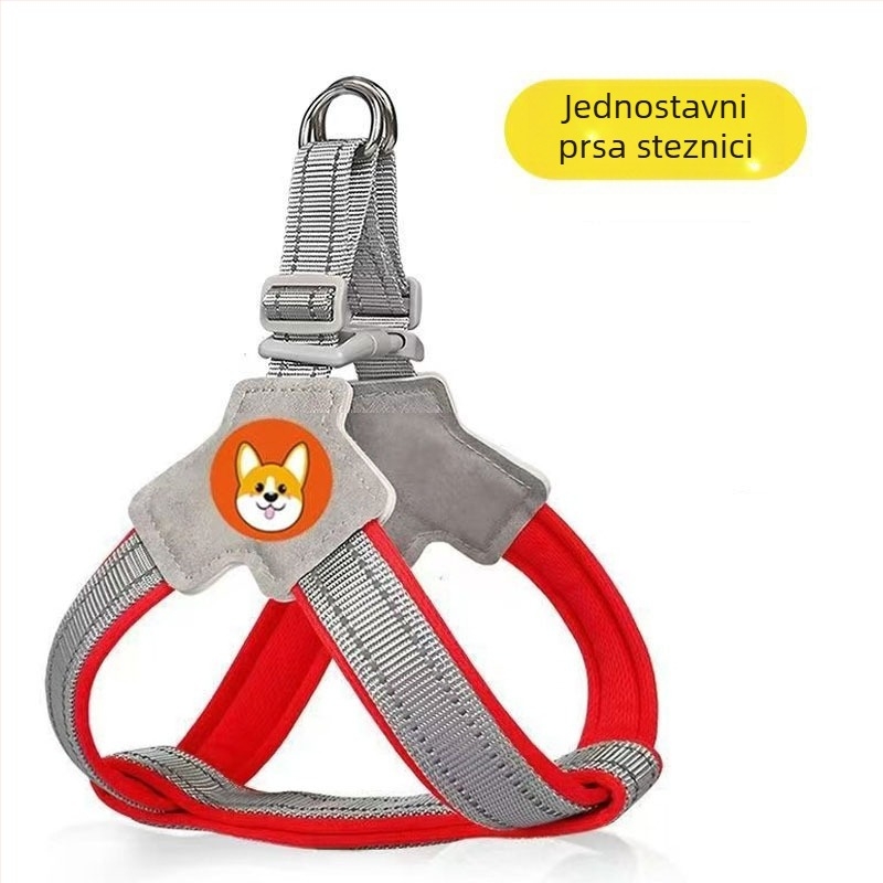 Postroj s prslukom i vodilicom za šetnju, za male i srednje pse poput corgi, bichon i teddy