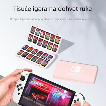 Kutija za Nintendo Switch kartice, magnetsko zatvaranje, ABS+EVA materijal, 24 kartica, prenosno