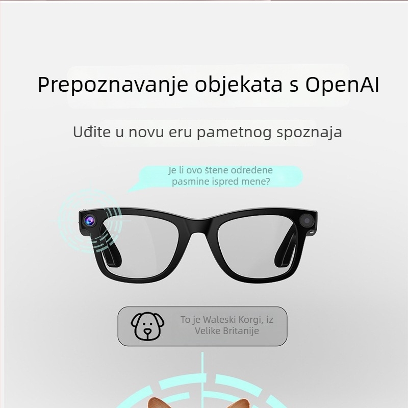 Pametne naočale G300 s 8MP kamerom, 32GB memorije, 4GB RAM, 220mAh baterija, težina 46 g, nosive na glavi, AI prijevod i glasovni asistent